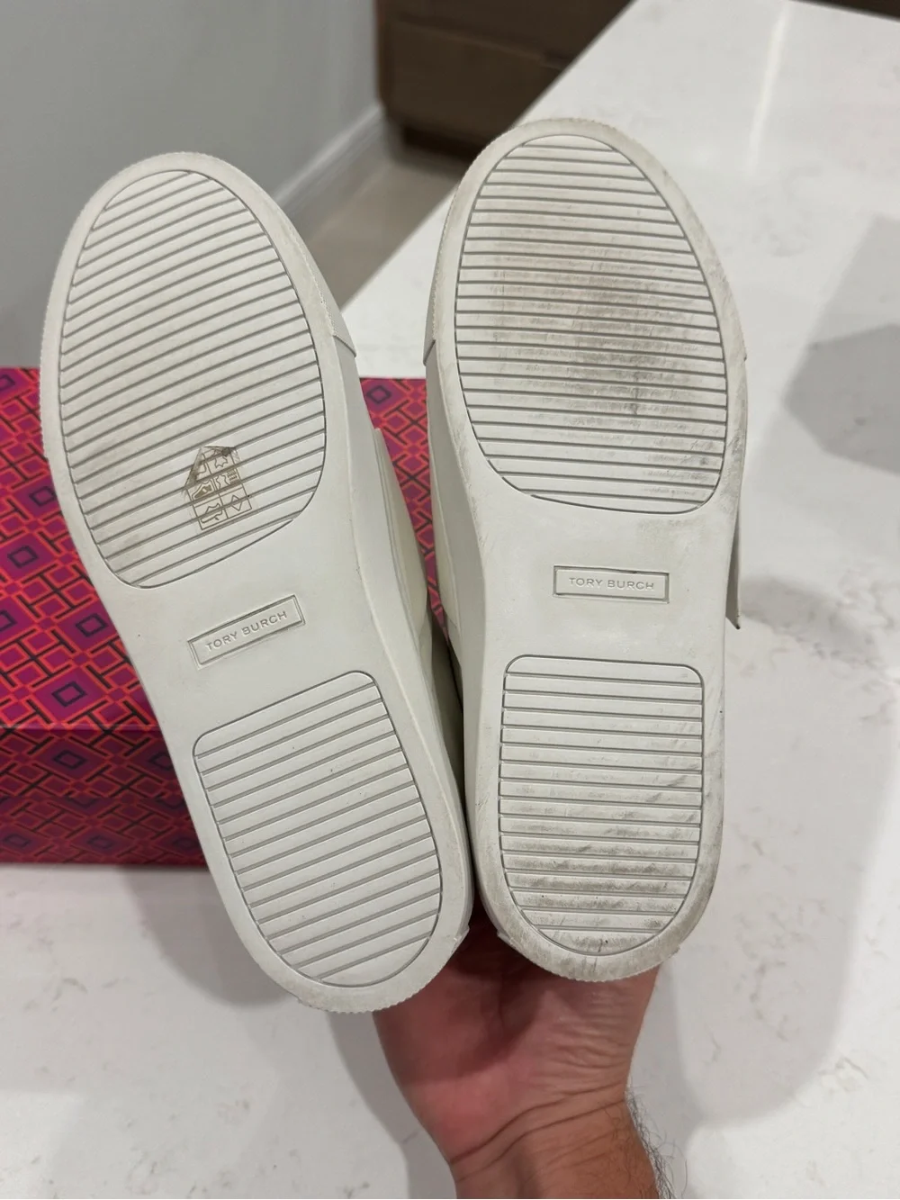 Tory Burch Greer Crystal-Buckle Leather Sneakers